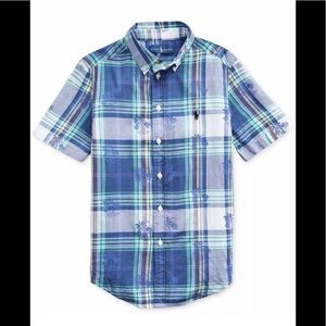 Polo Ralph Lauren Palms Tree Cotton Madras Shirt Shorts Sleeves